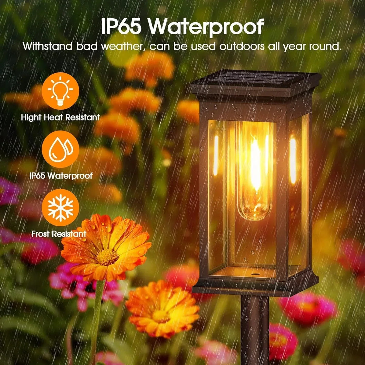 Lampe de jardin design lanterne avec LED à filament – Lot de 2