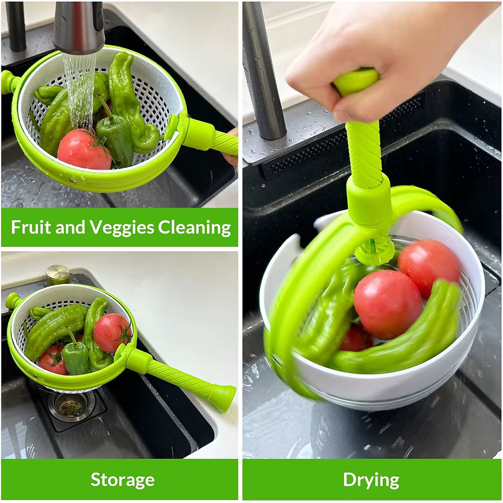 Essoreuse à Salade Fruits et Légumes avec Panier Rotatif