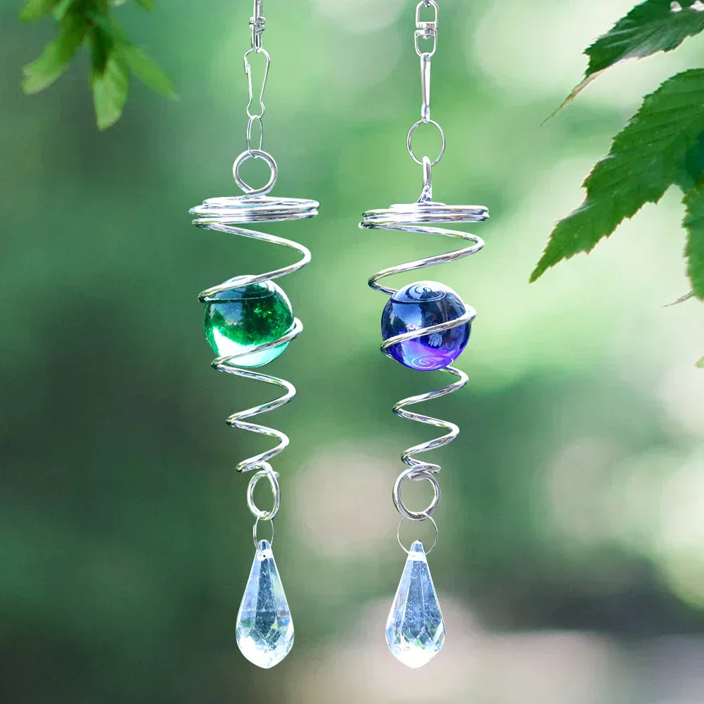 Carillon à Vent Spirale en Acier Inoxydable – Décoration Jardin Extérieur