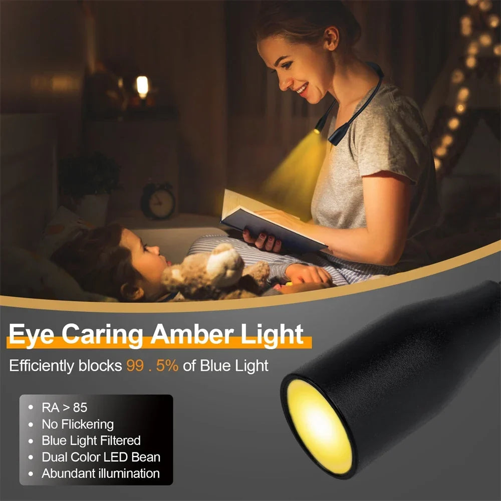Lampe de cou LED avec 3 couleurs de lumière – rechargeable par USB et dimmable