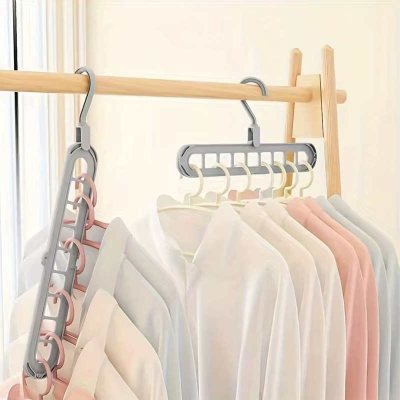 Cintre Pivotant 360° avec 9 Trous – Gain de Place pour Armoire