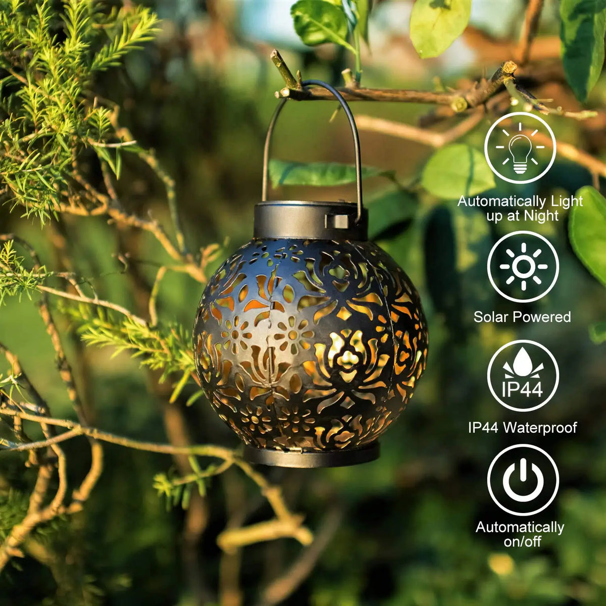 Lanterne solaire suspendue avec effet de projection – Jardin & Balcon