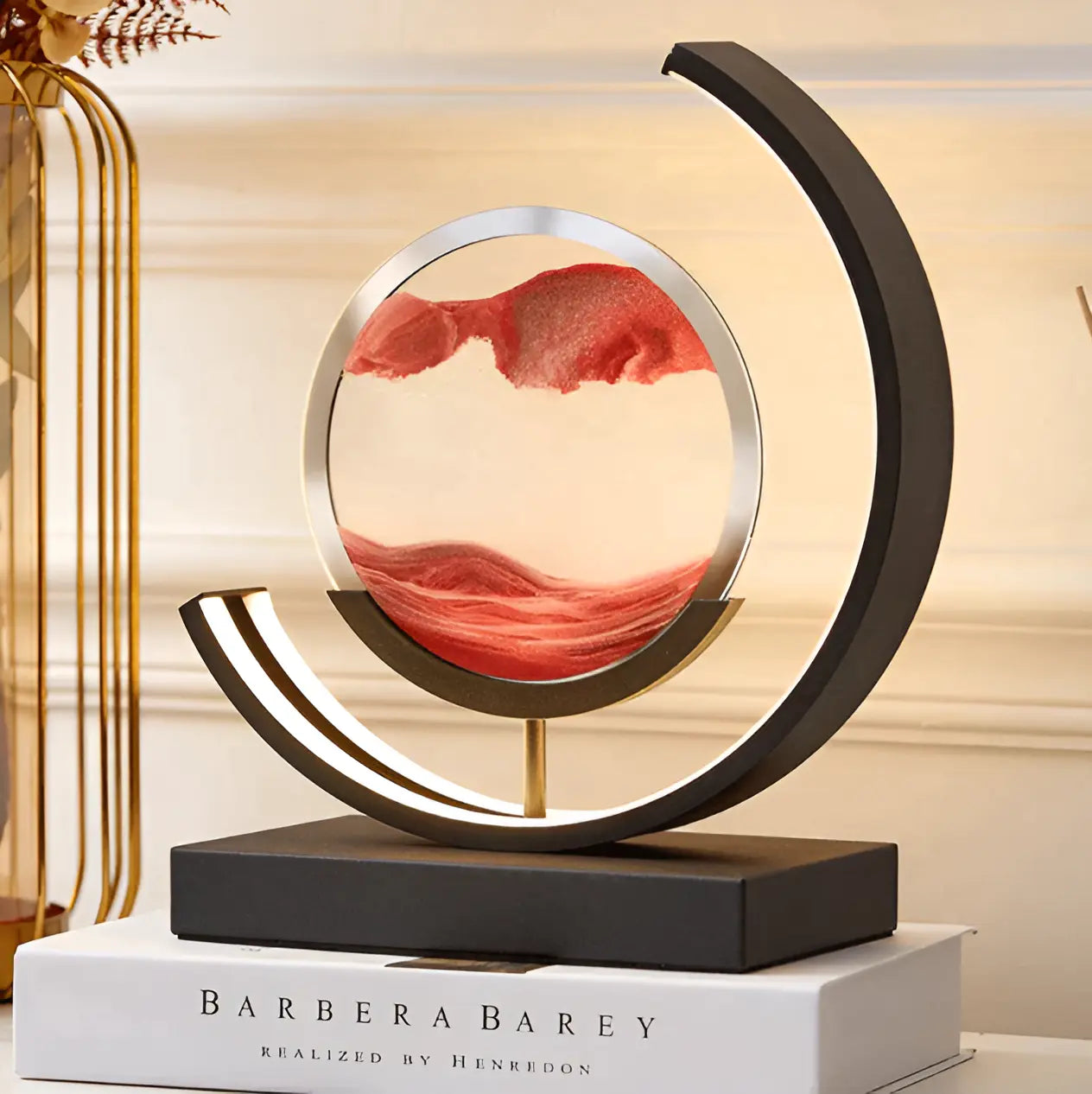 Lampe à sable avec éclairage LED et télécommande – décorative et chaleureuse