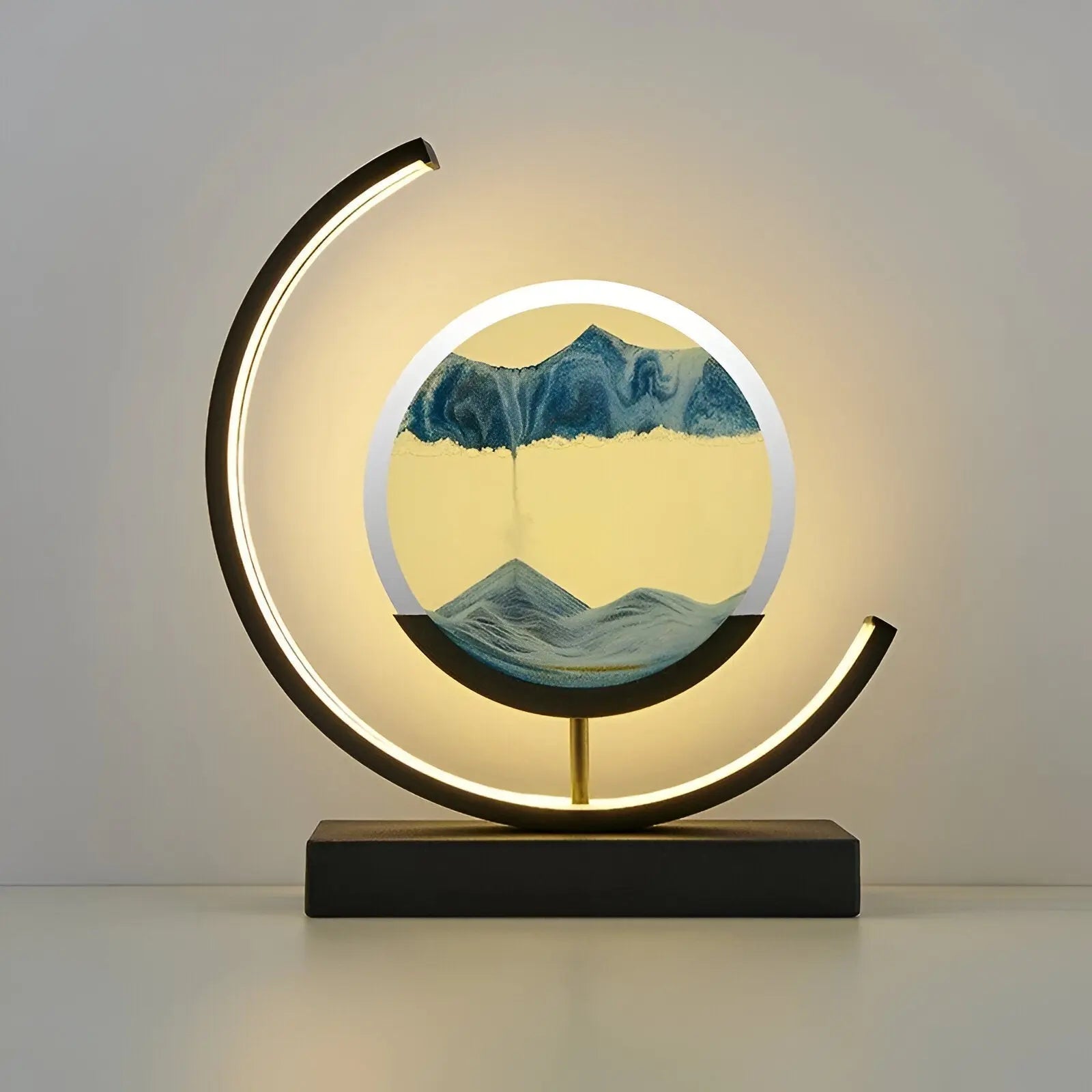 Lampe à sable avec éclairage LED et télécommande – décorative et chaleureuse