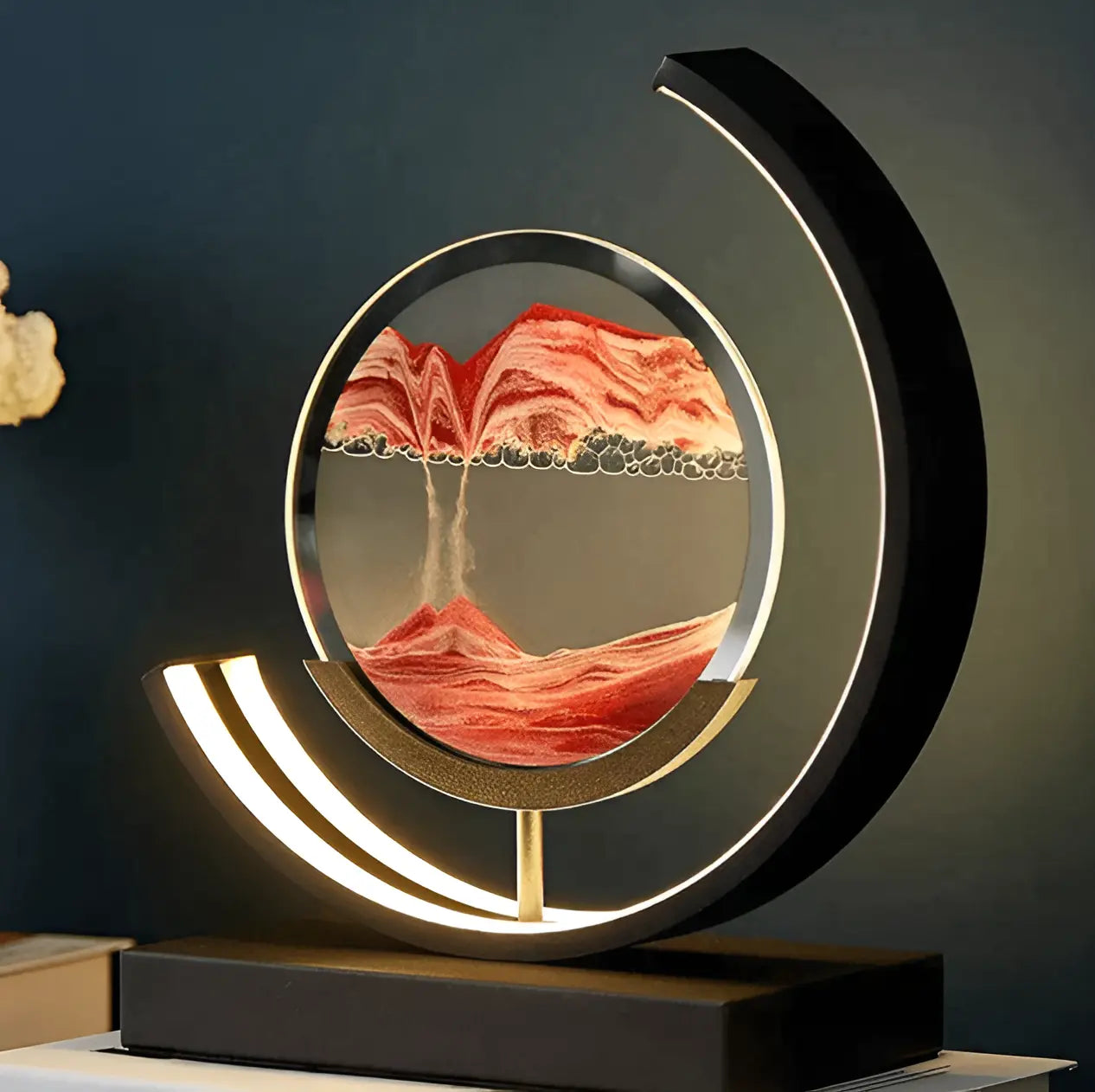 Lampe à sable avec éclairage LED et télécommande – décorative et chaleureuse