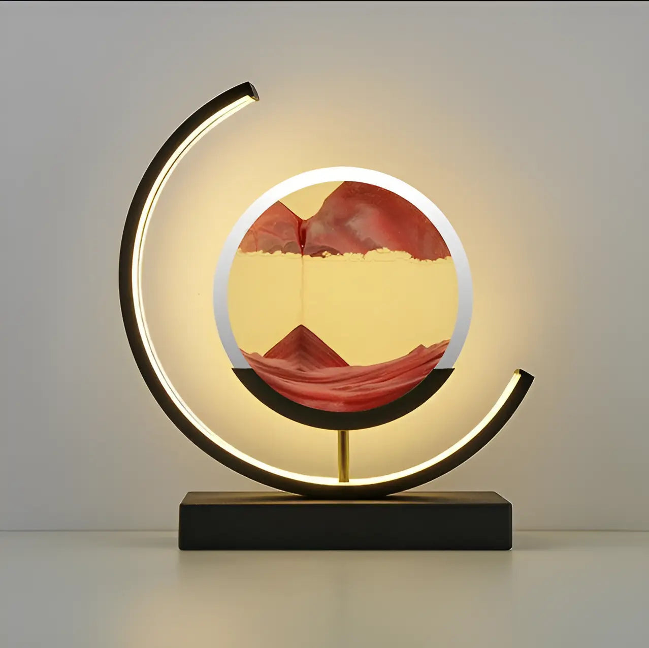 Lampe à sable avec éclairage LED et télécommande – décorative et chaleureuse