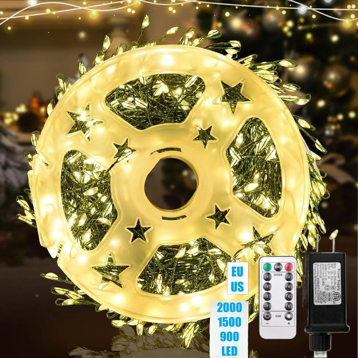 Guirlande lumineuse feu d'artifice avec télécommande – 30 à 75 mètres