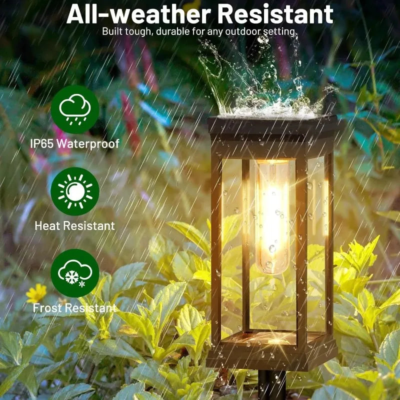 Lampe de jardin design lanterne avec LED à filament – Lot de 2