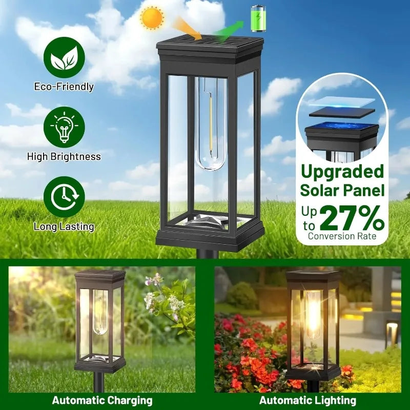 Lampe de jardin design lanterne avec LED à filament – Lot de 2