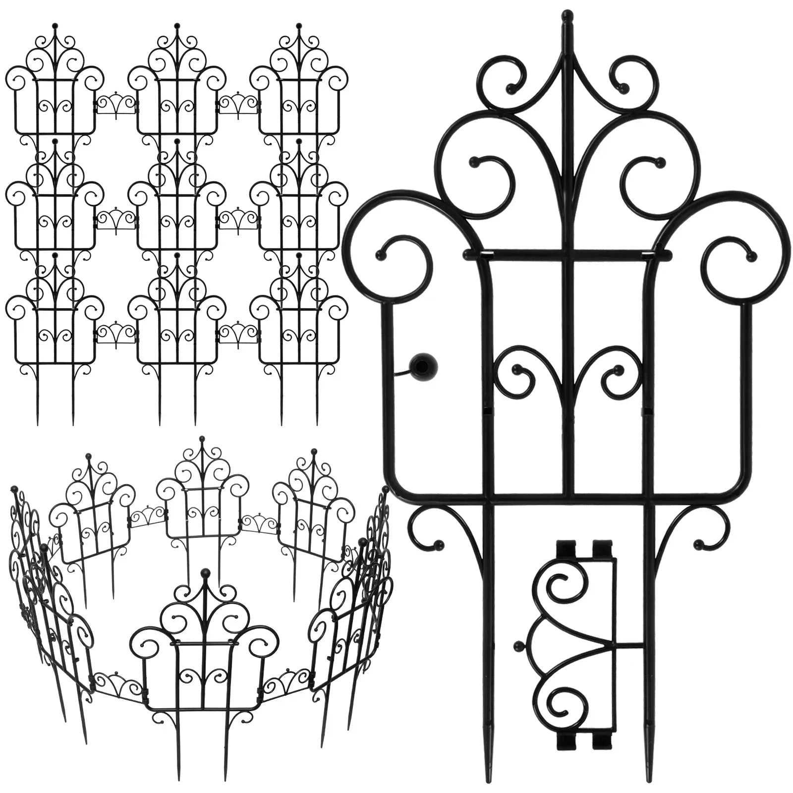 Bordure de jardin flexible en plastique – Lot de 10 éléments emboîtables