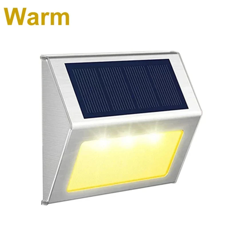 Lampe solaire d'escalier en acier inoxydable – Éclairage extérieur LED sans fil