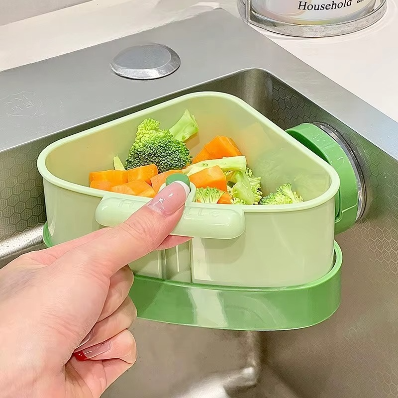 Panier Filtre d'Angle pour Évier avec Ventouse et Fermeture Rapide