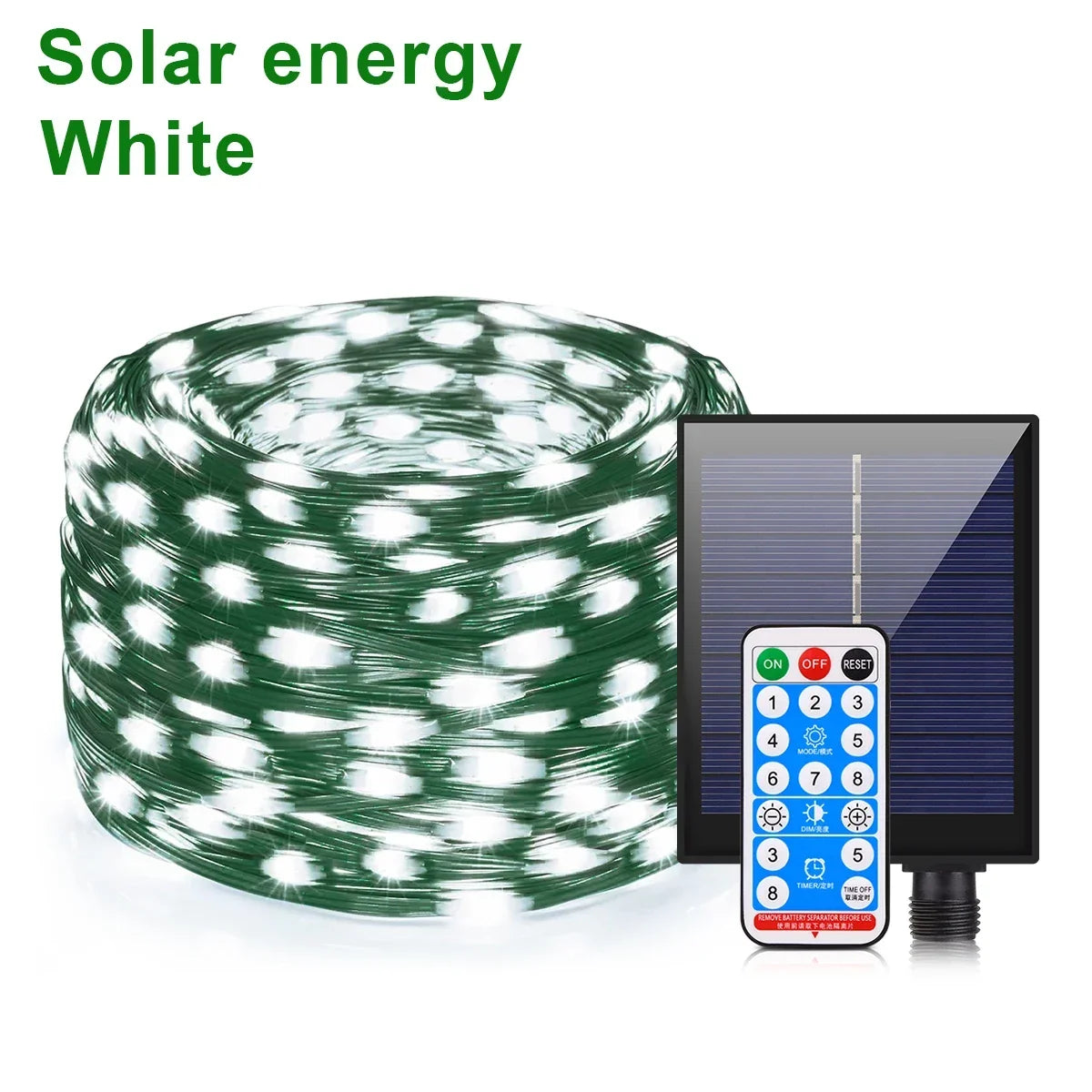 Guirlande Solaire 100M – 800 LEDs avec Télécommande & 8 Modes
