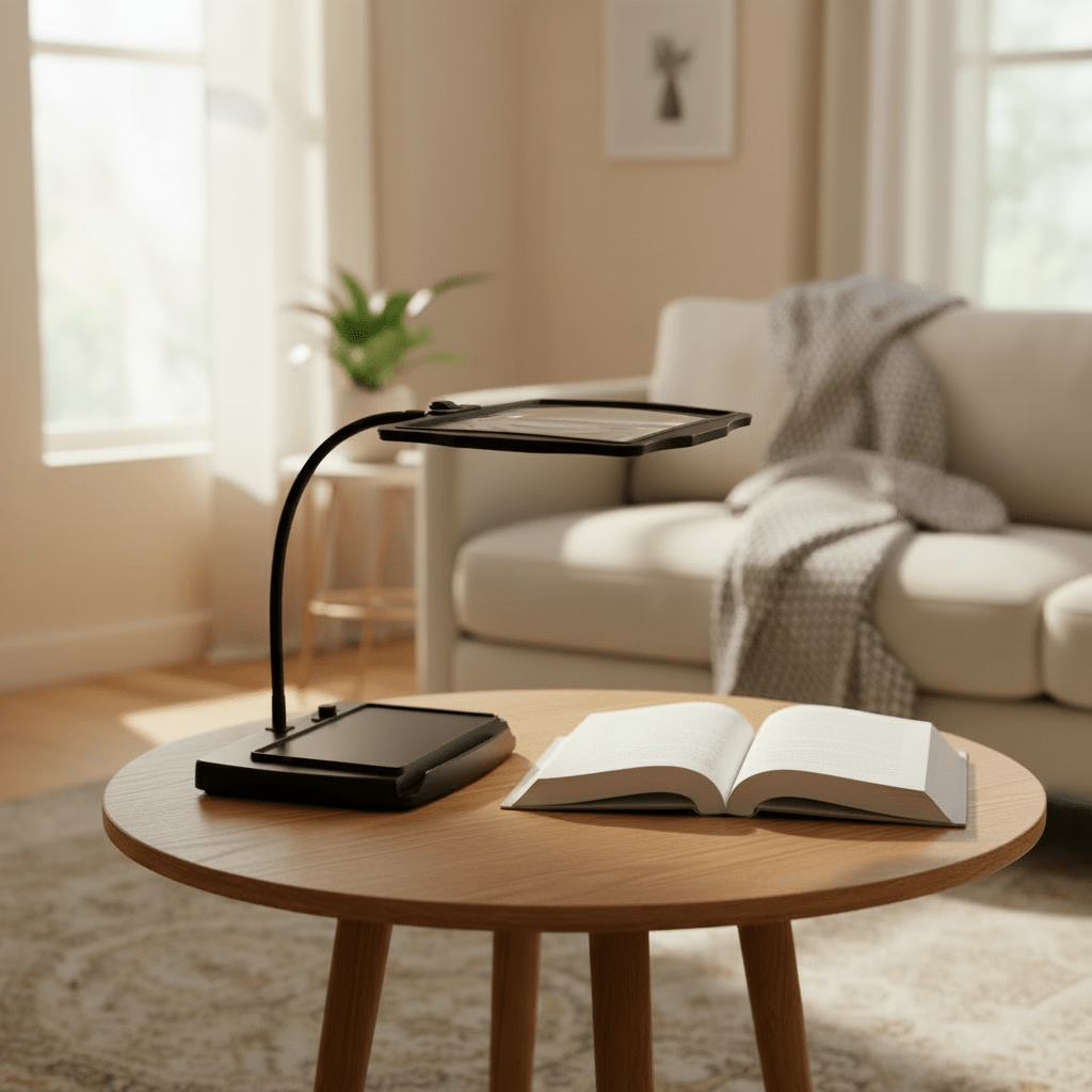 Loupe de bureau avec éclairage LED pour un travail précis et une lecture confortable
