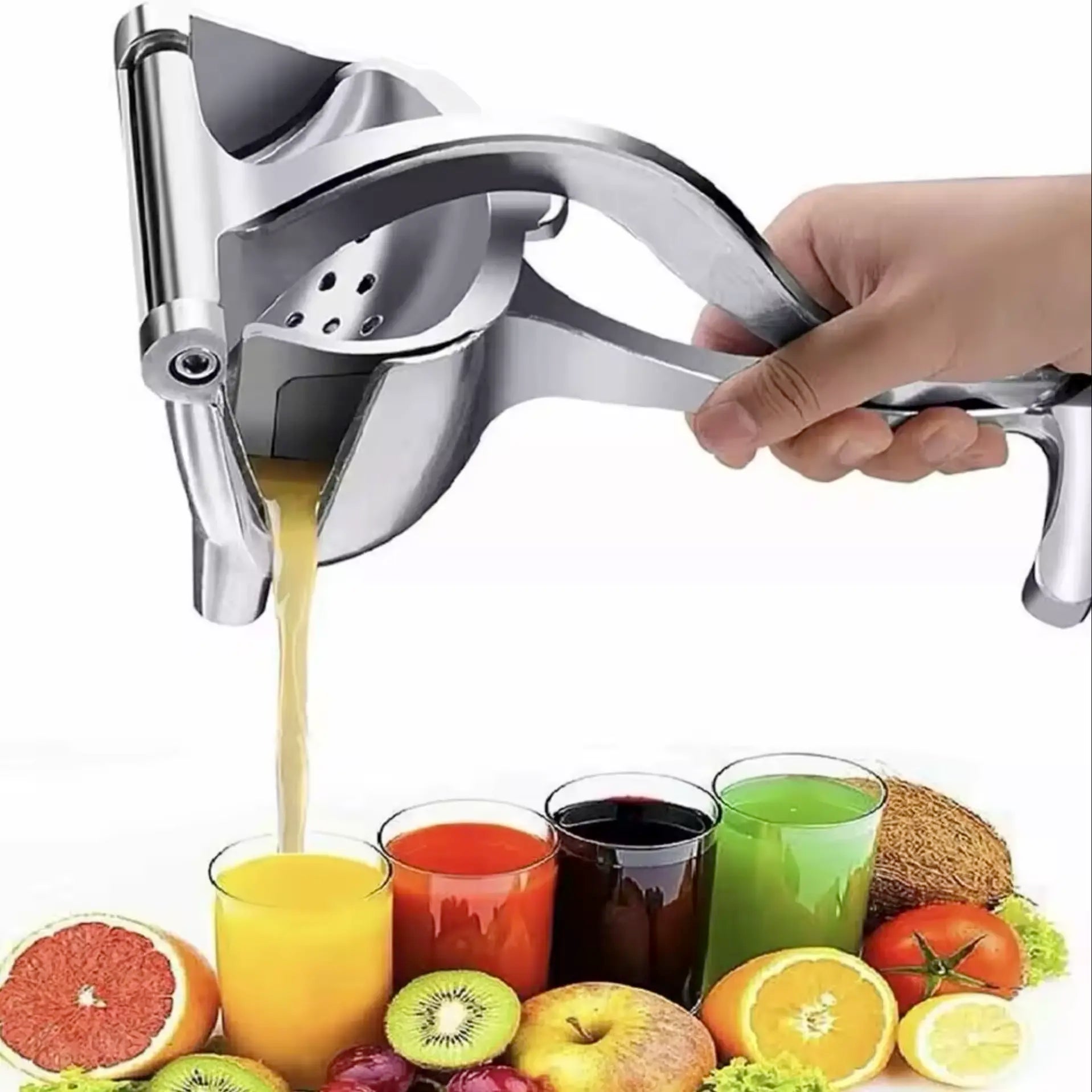 Presse-fruits manuel à levier en acier inoxydable – Agrumes et baies