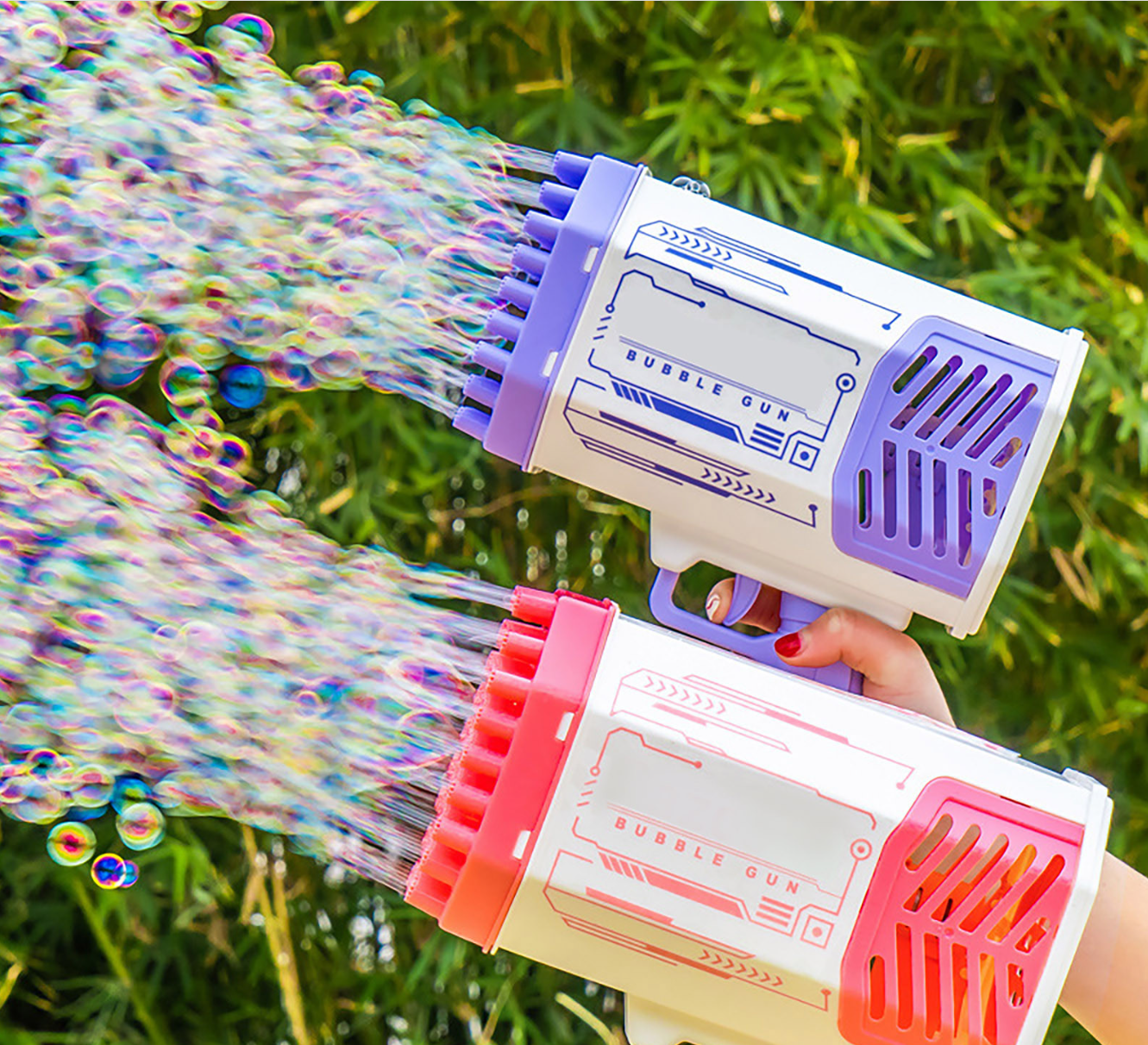 Pistolet à Bulles de Savon Rechargeable avec LED Arc-en-Ciel