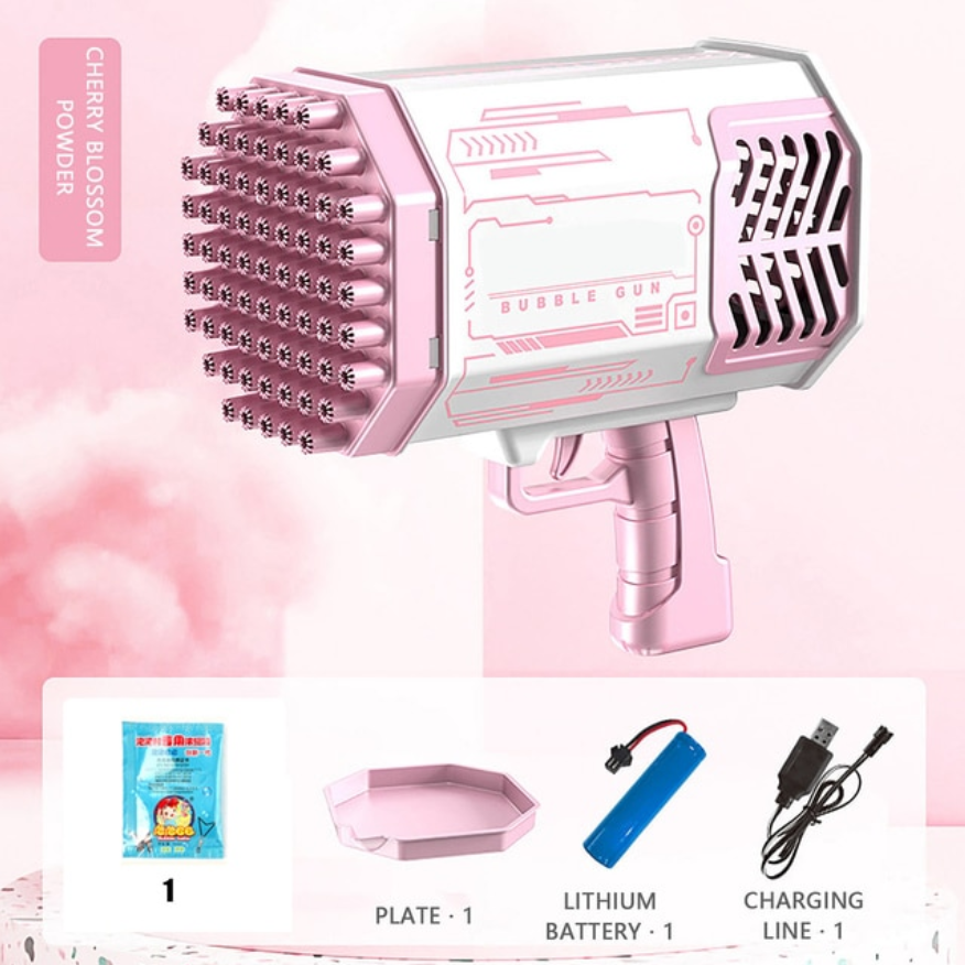 Pistolet à Bulles de Savon Rechargeable avec LED Arc-en-Ciel