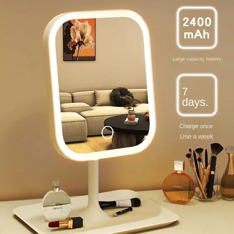Miroir de maquillage LED avec 3 couleurs de lumière et commande tactile