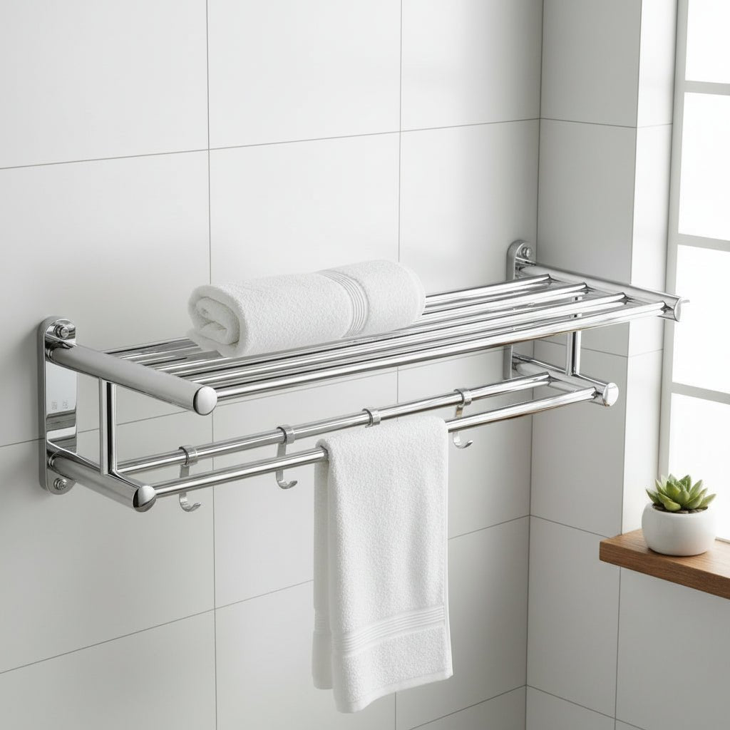 Porte-serviettes en acier inoxydable à fixation murale – sans rouille et moderne