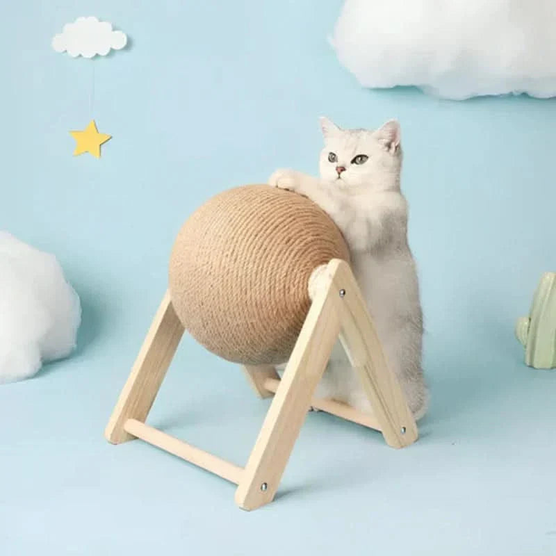 Jouet Griffoir Balle pour Chat 2-en-1 avec Surface de Griffage Intégrée