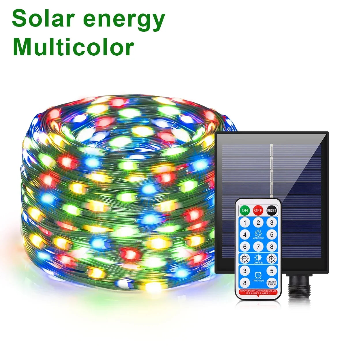 Guirlande Solaire 100M – 800 LEDs avec Télécommande & 8 Modes