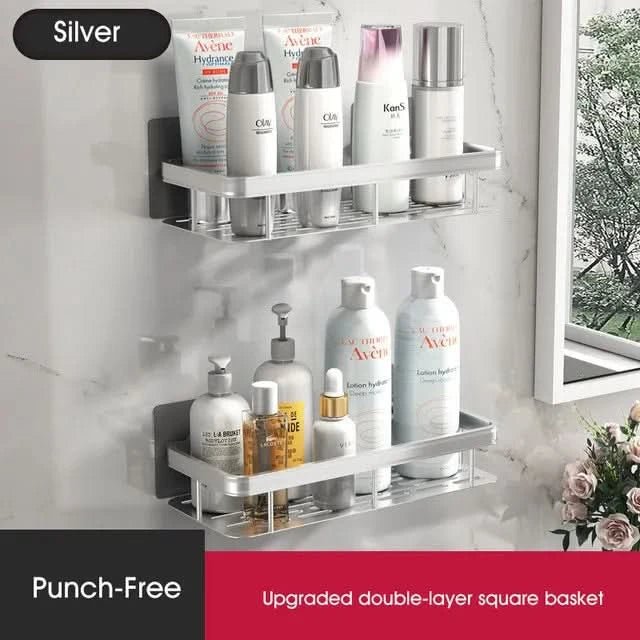 Étagère de salle de bain sans perçage – gain de place et élégante