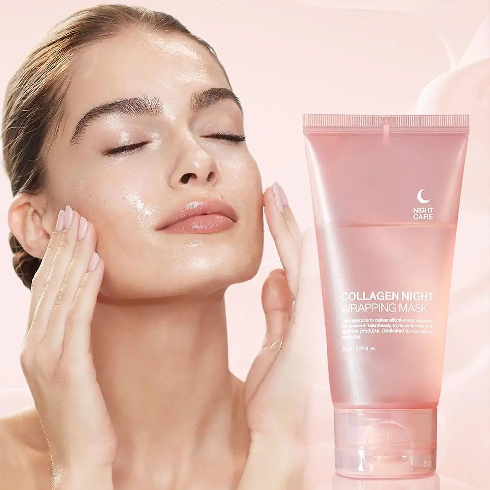 Masque de Nuit Hydrogel au Collagène et Acide Hyaluronique – Soin Visage
