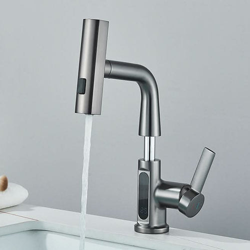 Robinet de lavabo numérique avec affichage de température – moderne et sans gouttes