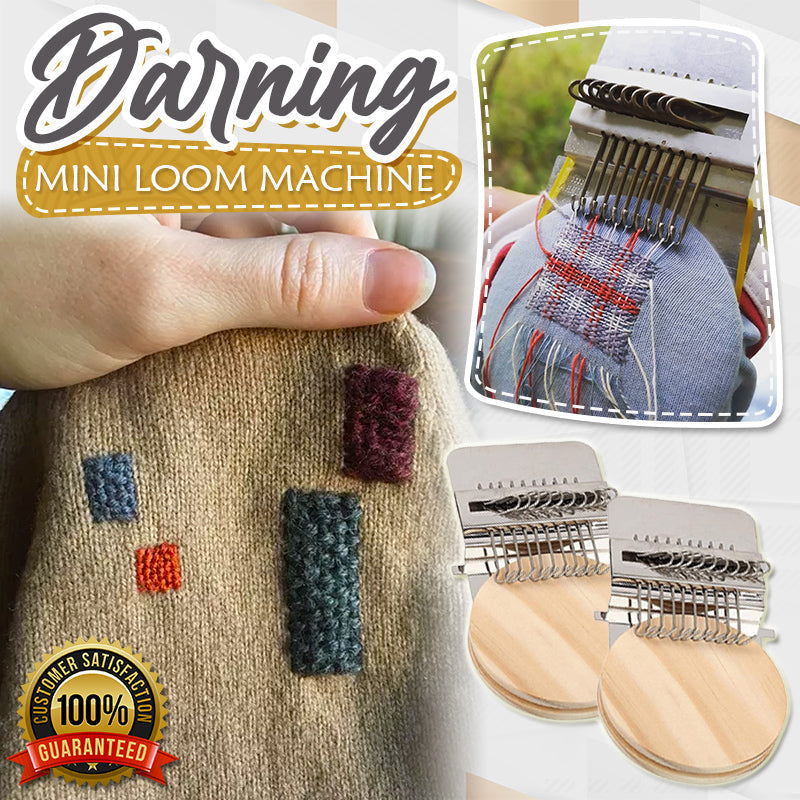 Mini métier à tisser rond en bois pour reprisage et réparation de vêtements