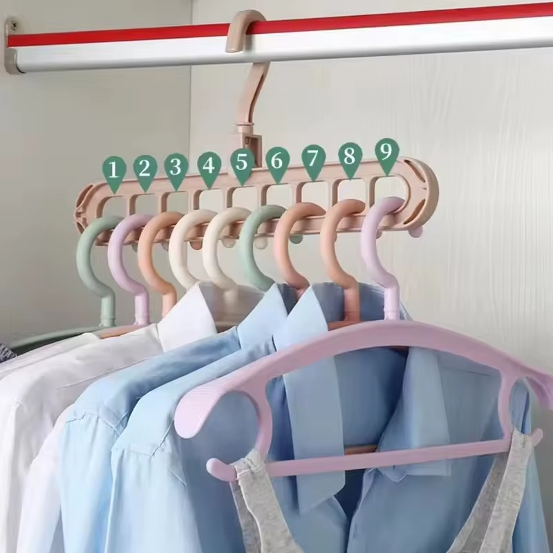Cintre Pivotant 360° avec 9 Trous – Gain de Place pour Armoire