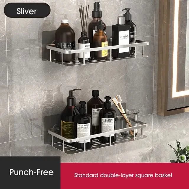 Étagère de salle de bain sans perçage – gain de place et élégante