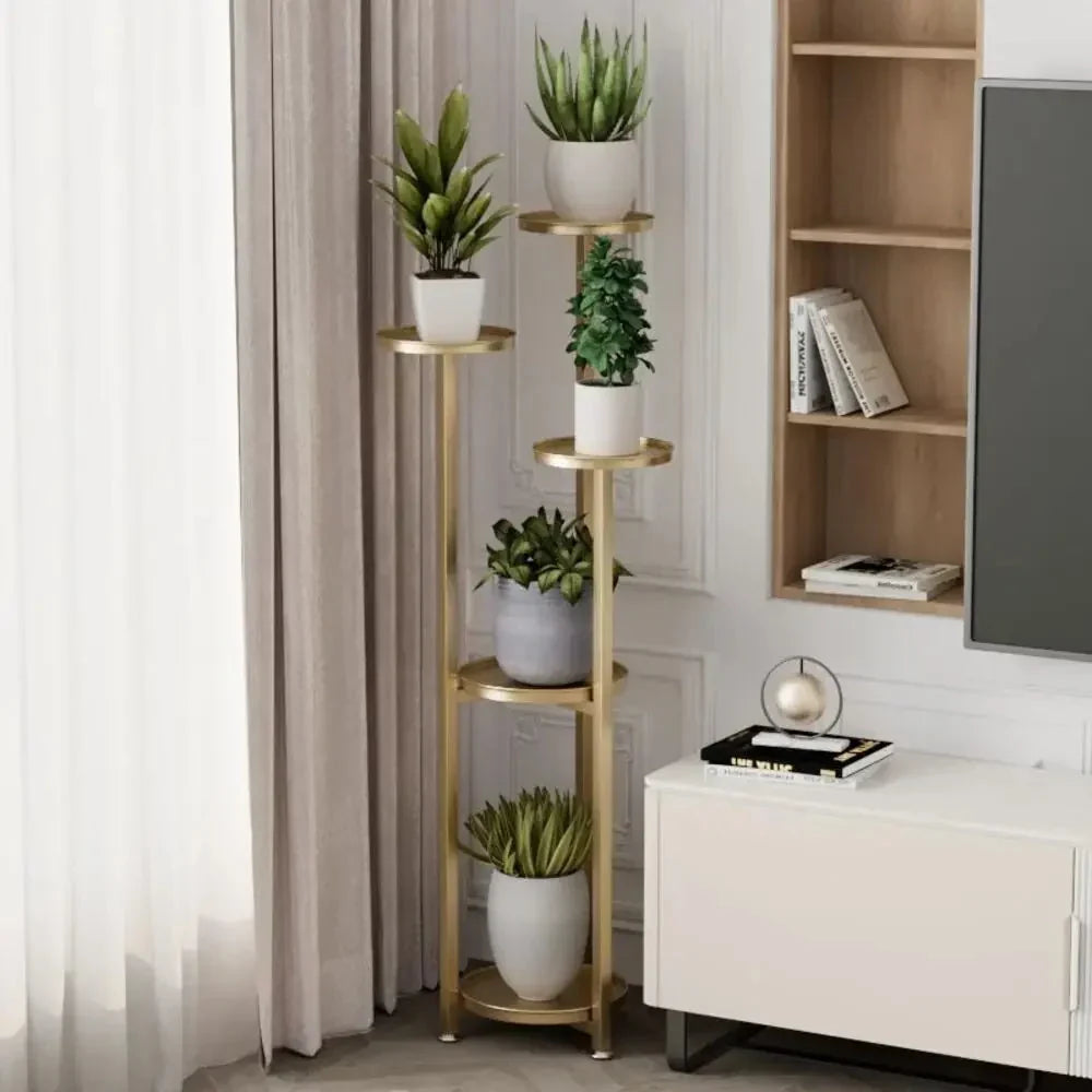 Étagère à plantes multi-niveaux avec plateaux ronds – 3 hauteurs au choix