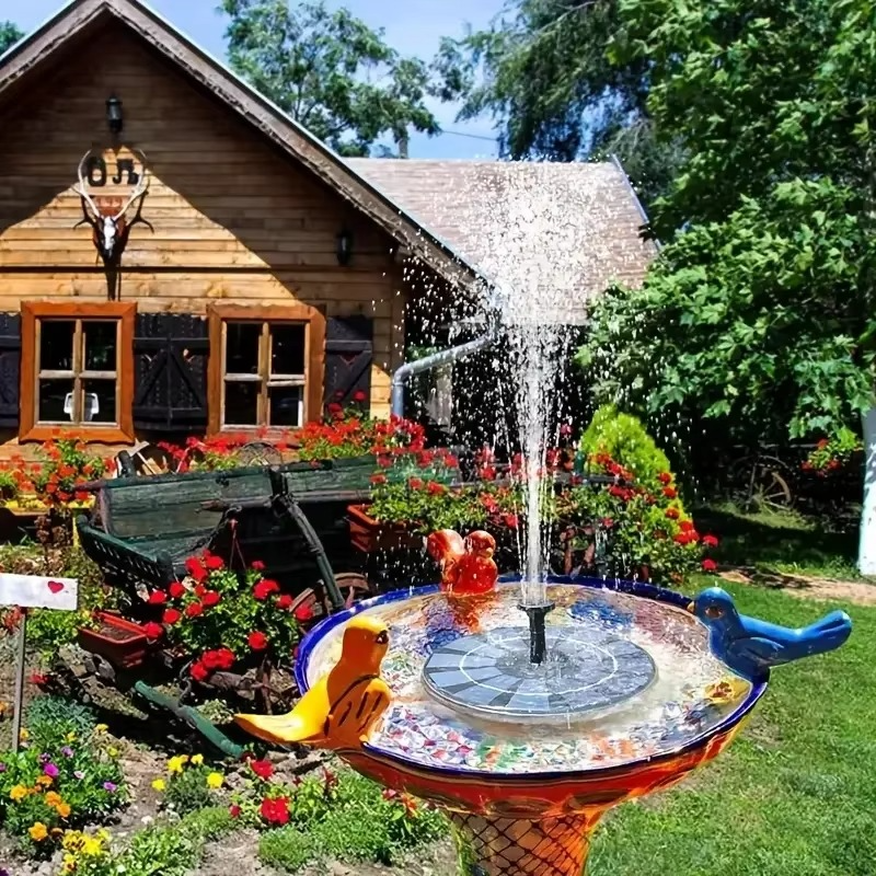 Fontaine solaire flottante pour bassin de jardin – sans câble ni batterie