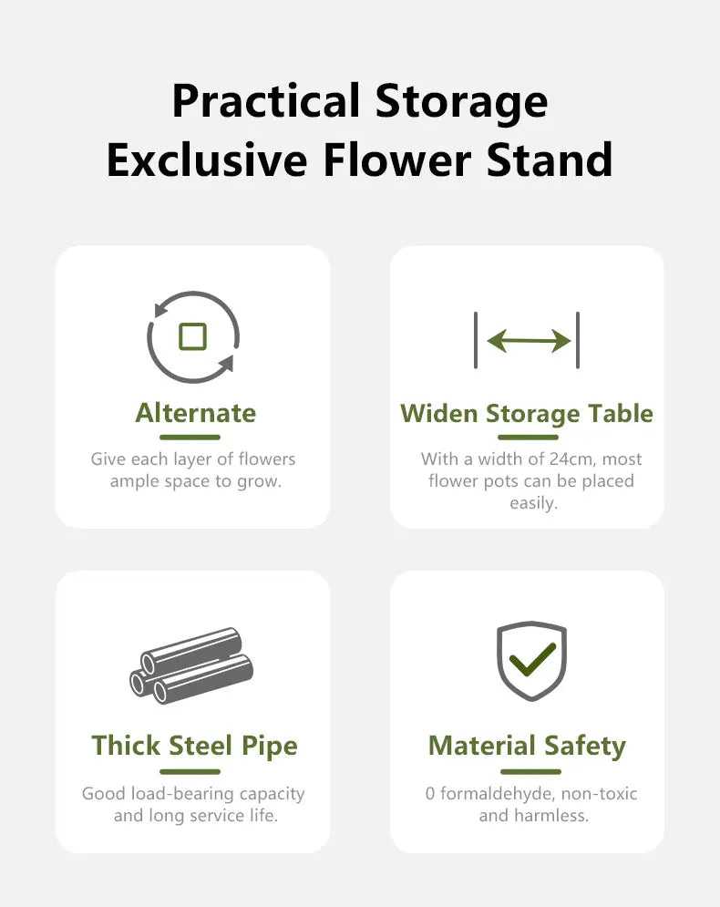 Étagère à plantes 5 niveaux en métal et bois – Design moderne gain de place
