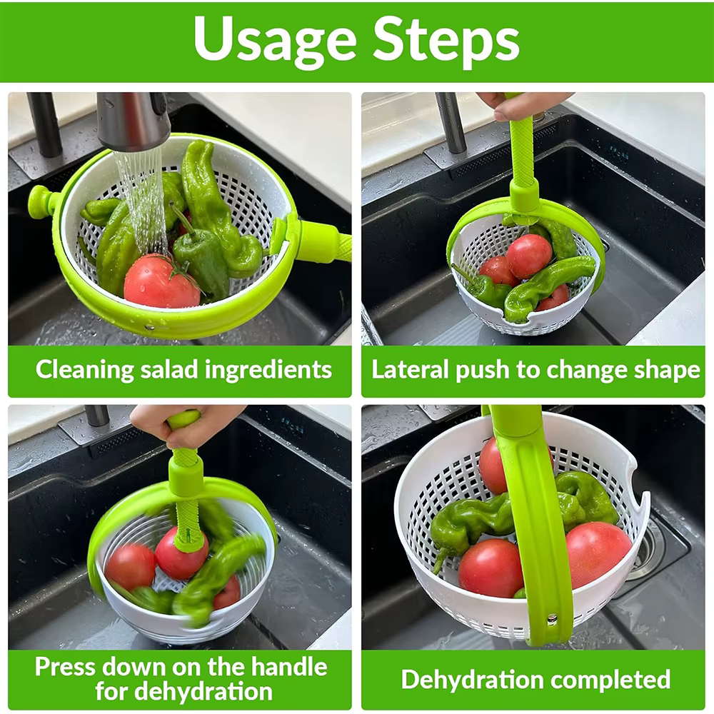 Essoreuse à Salade Fruits et Légumes avec Panier Rotatif