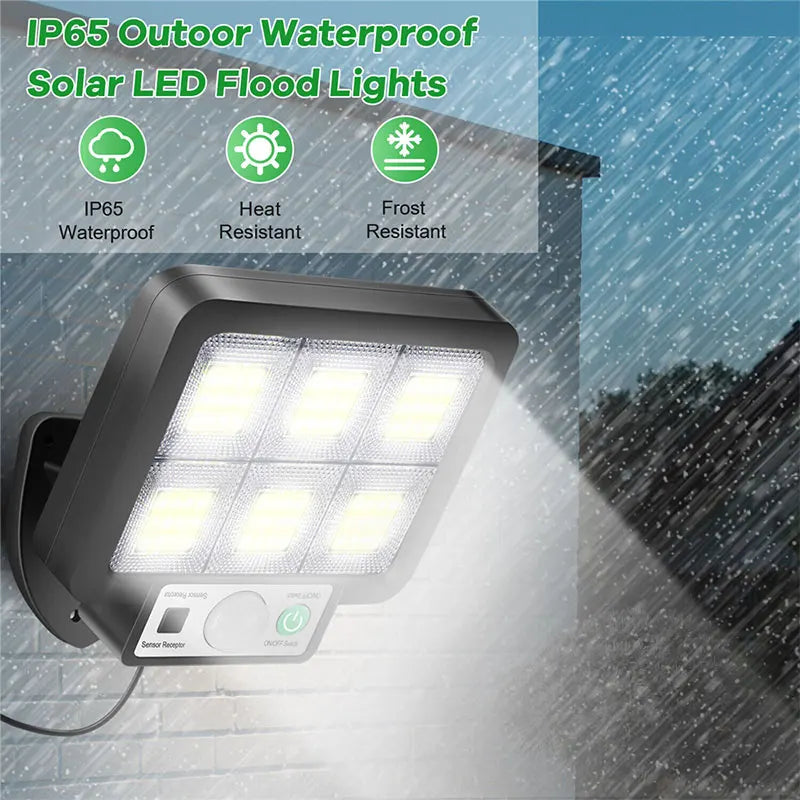 Lampe solaire extérieure avec détecteur de mouvement – 72 LED COB et télécommande