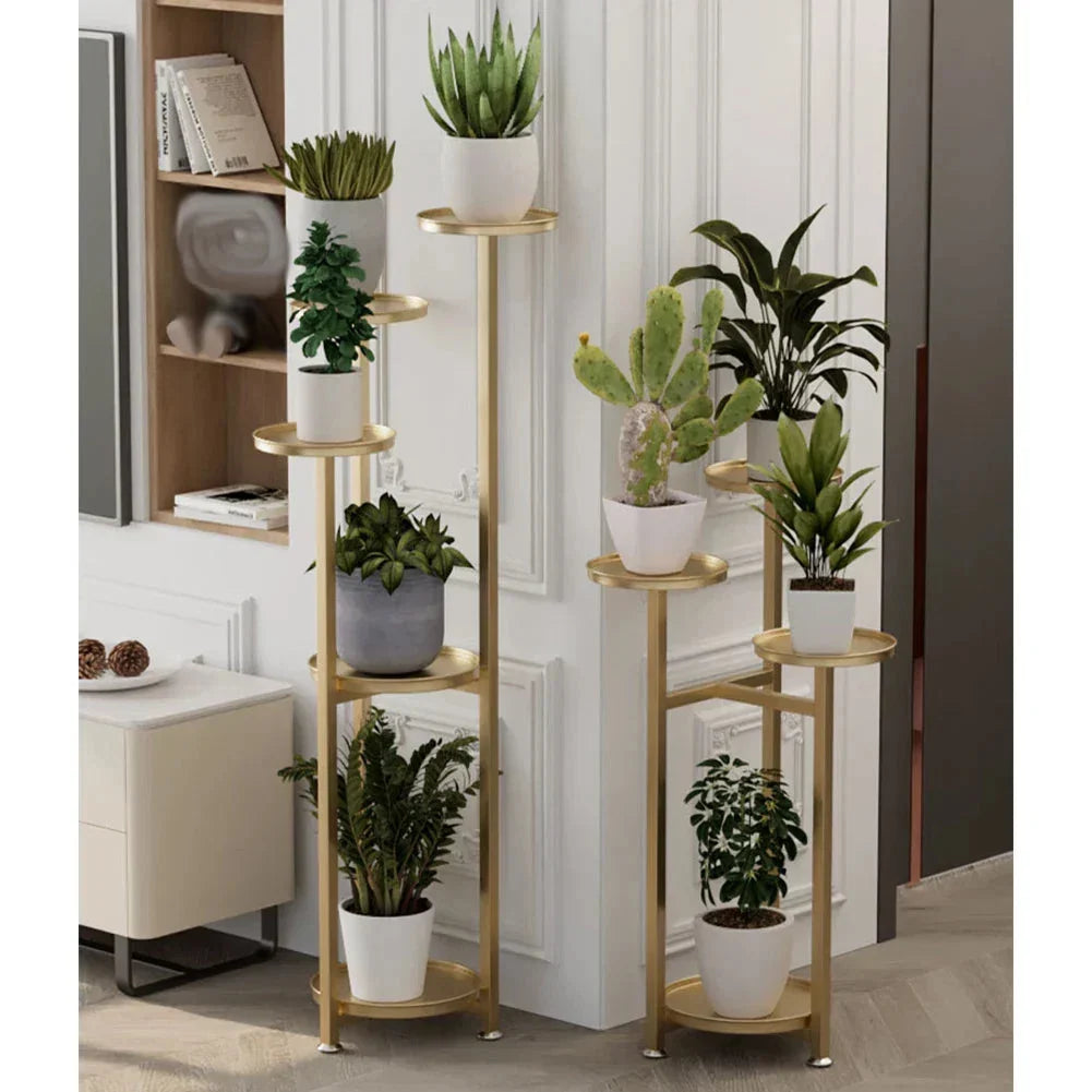 Étagère à plantes multi-niveaux avec plateaux ronds – 3 hauteurs au choix