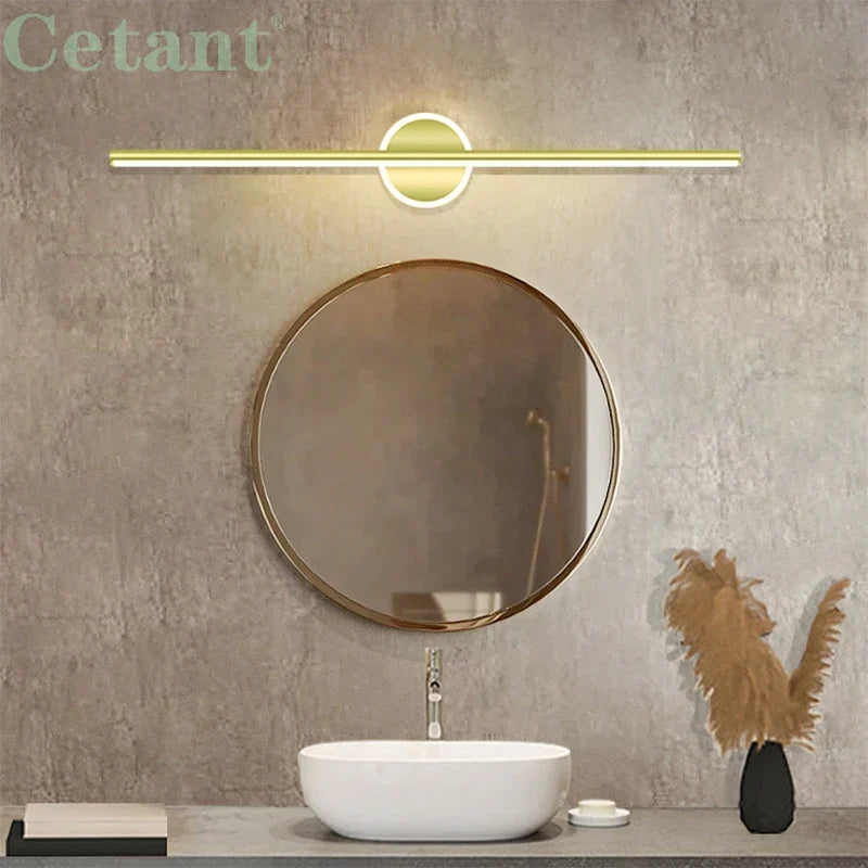 Applique murale LED Noir Or – Luminaire miroir 40/60/80 cm