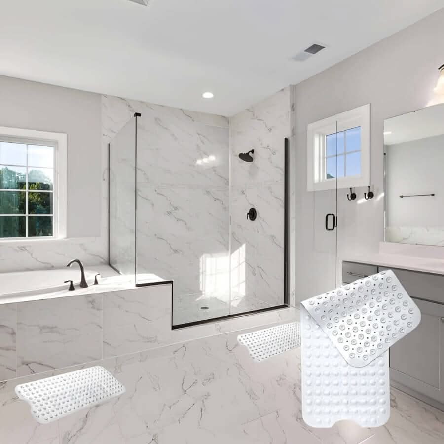 Tapis de bain antidérapant avec ventouses pour baignoire et douche