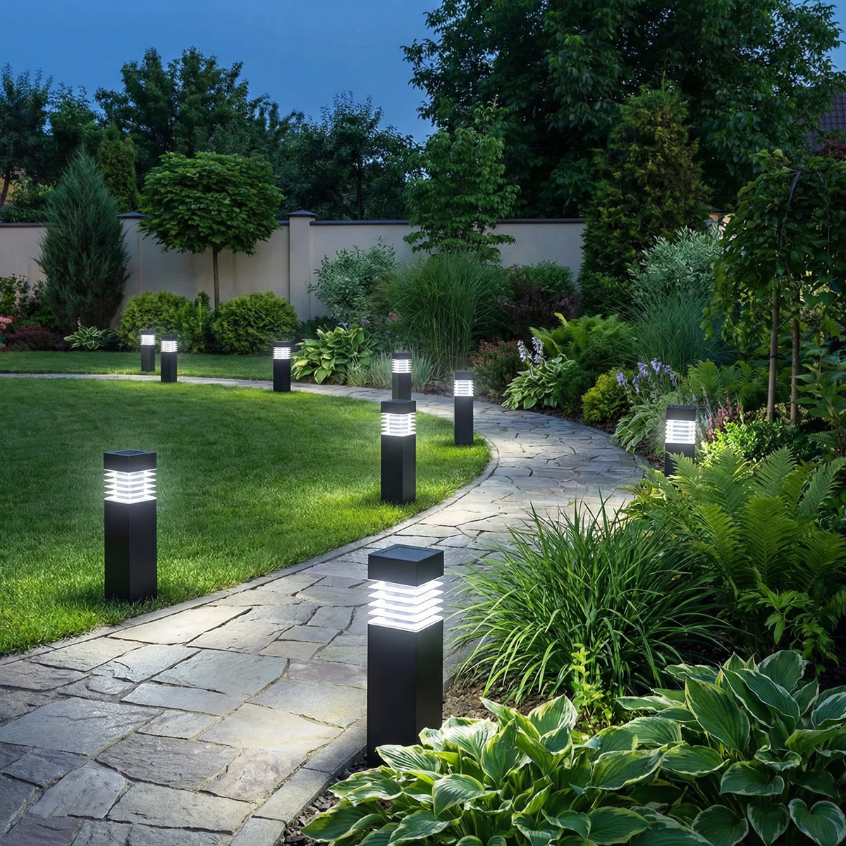 Lampe solaire LED de jardin – sans fil, automatique, résistante aux intempéries