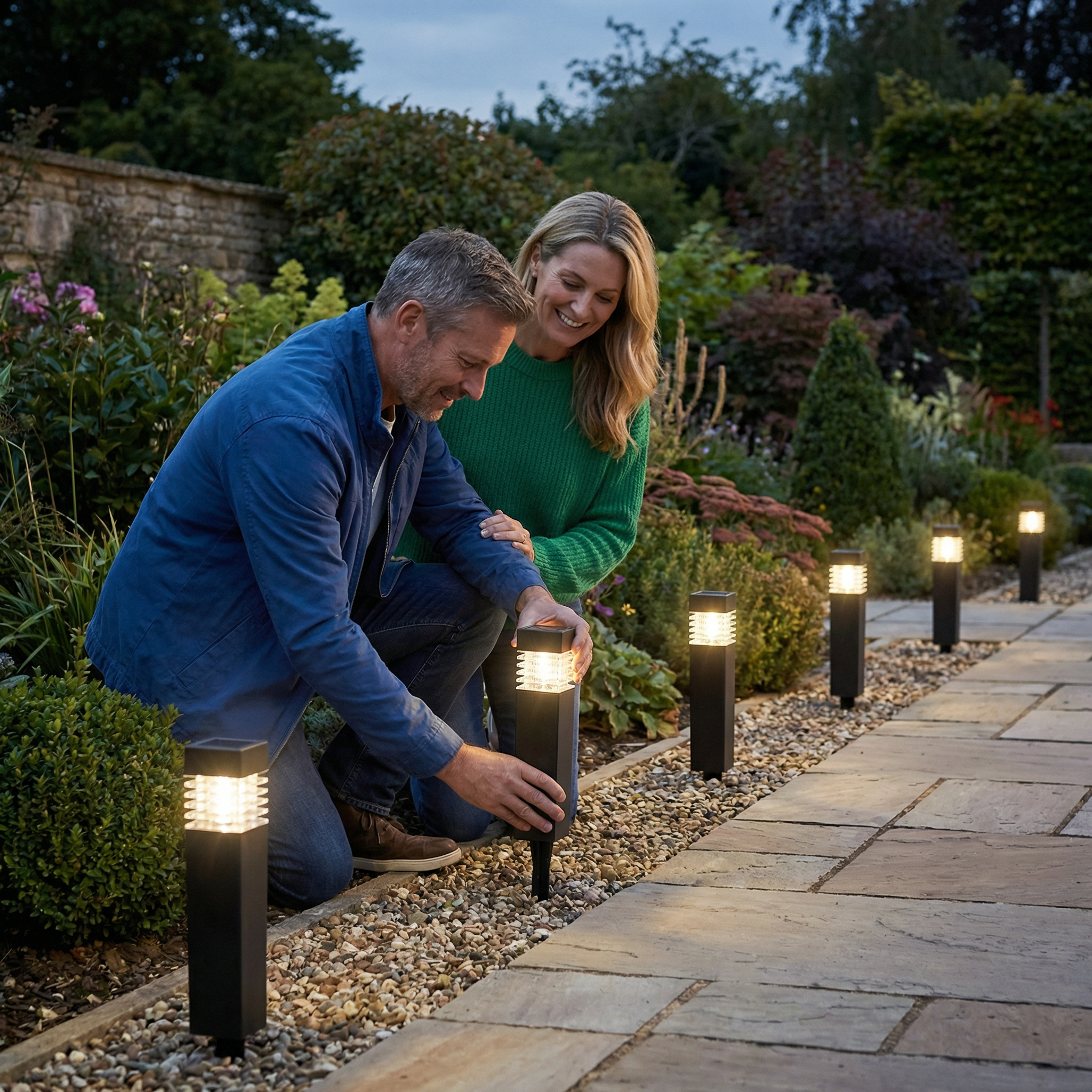 Lampe solaire LED de jardin – sans fil, automatique, résistante aux intempéries