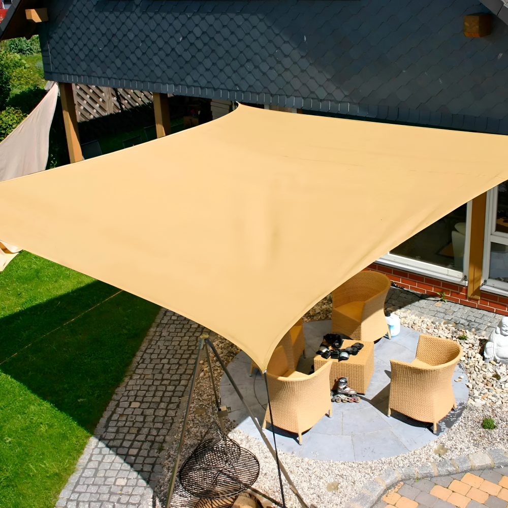 Voile d'ombrage étanche rectangulaire – Protection UV pour terrasse et jardin