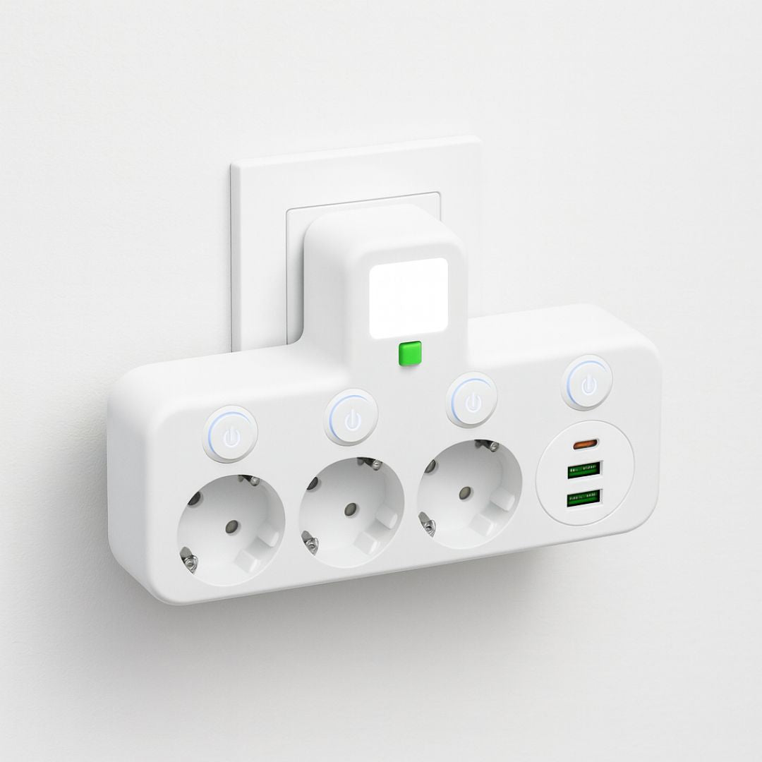 Bloc multiprise 3 prises avec USB, Type-C et protection contre les surtensions