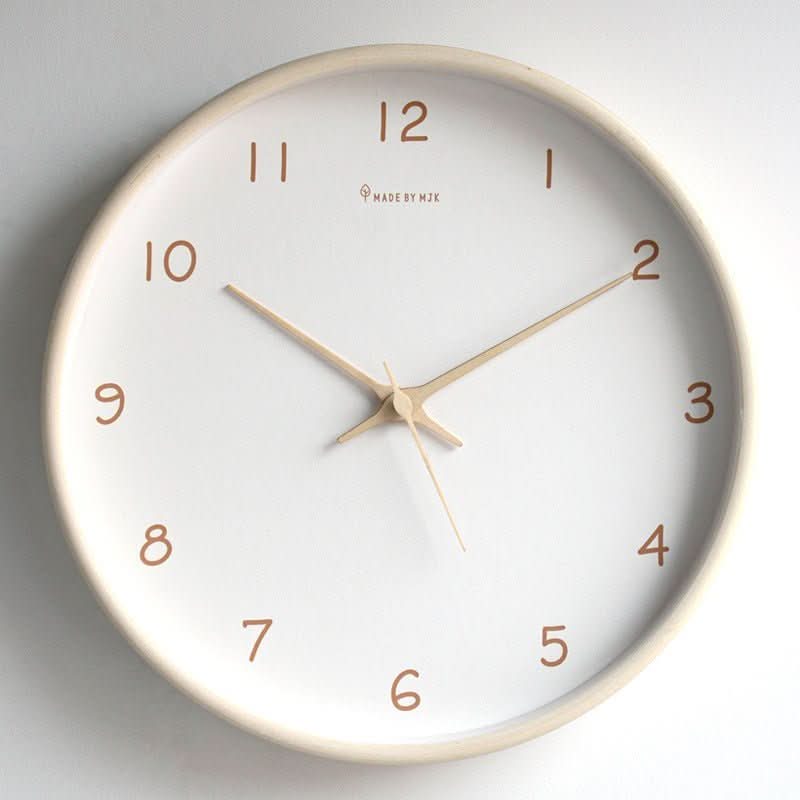 Horloge murale analogique en bois avec mécanisme silencieux – 25 cm
