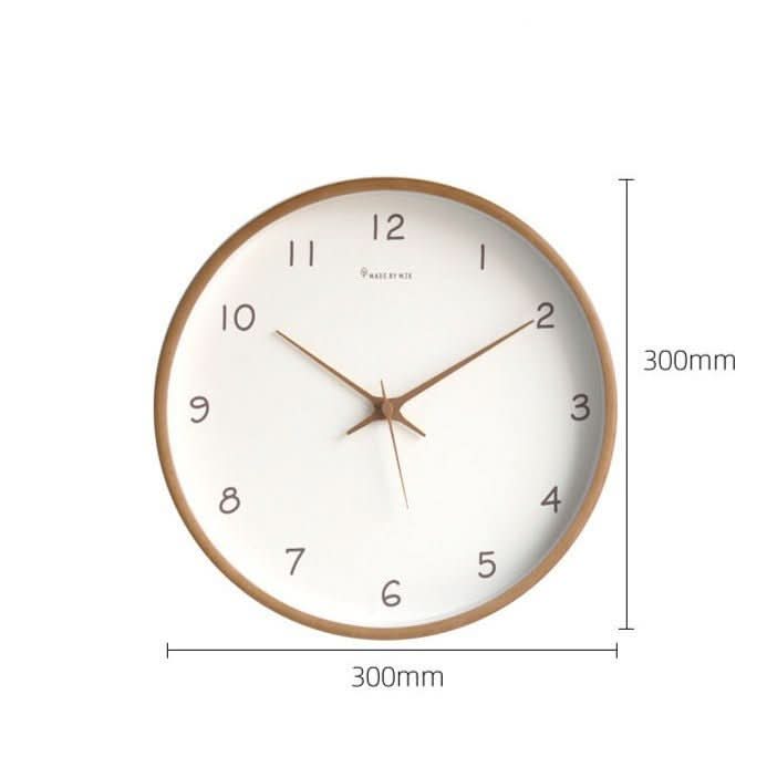 Horloge murale analogique en bois avec mécanisme silencieux – 25 cm