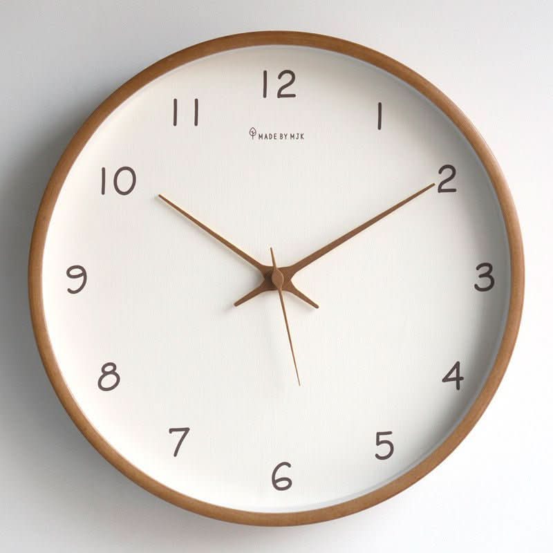 Horloge murale analogique en bois avec mécanisme silencieux – 25 cm