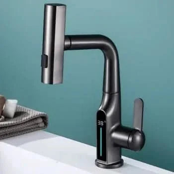 Robinet de lavabo numérique avec affichage de la température – moderne et sans gouttes