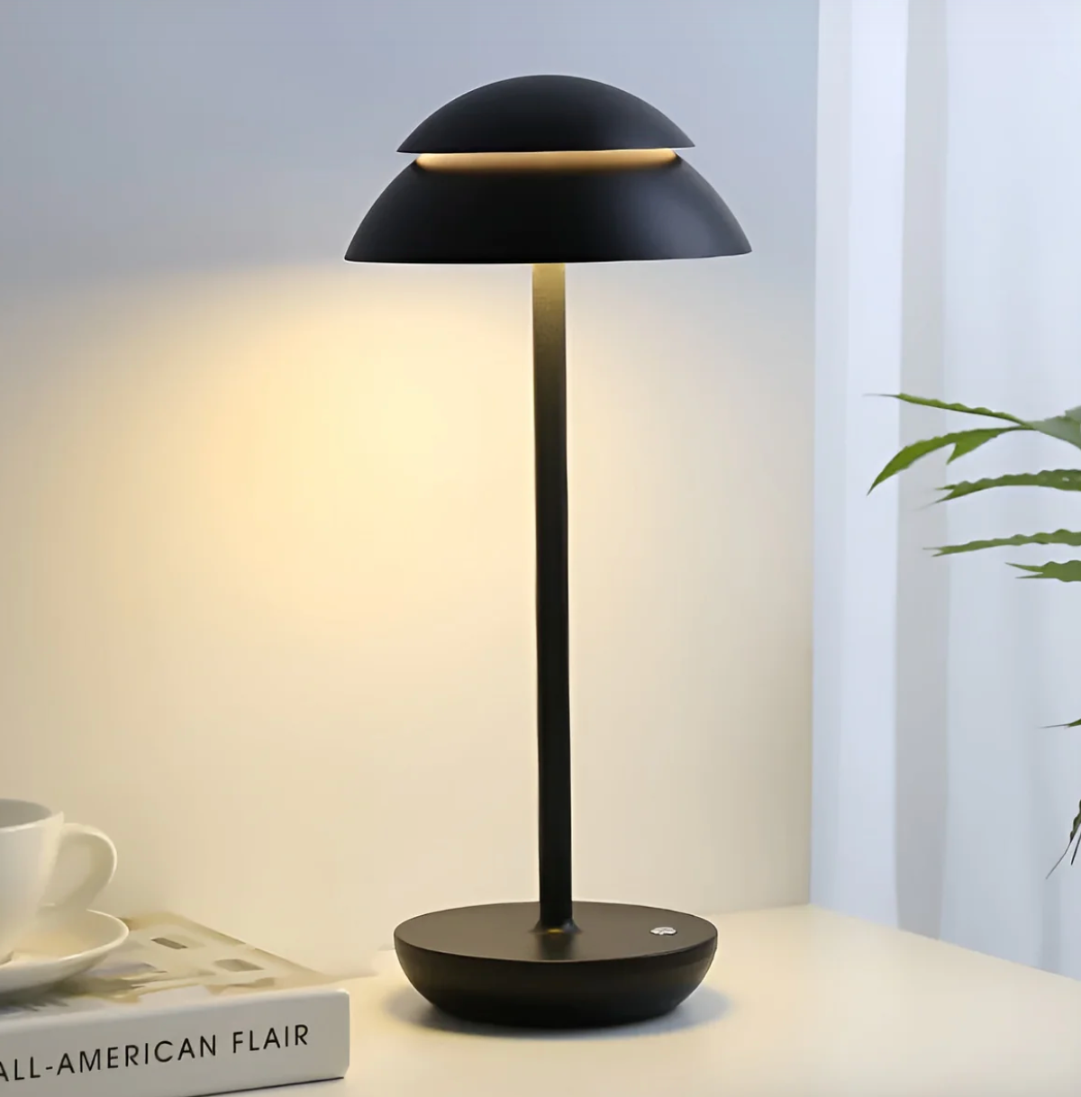 Lampe de table sans fil design champignon dimmable par toucher