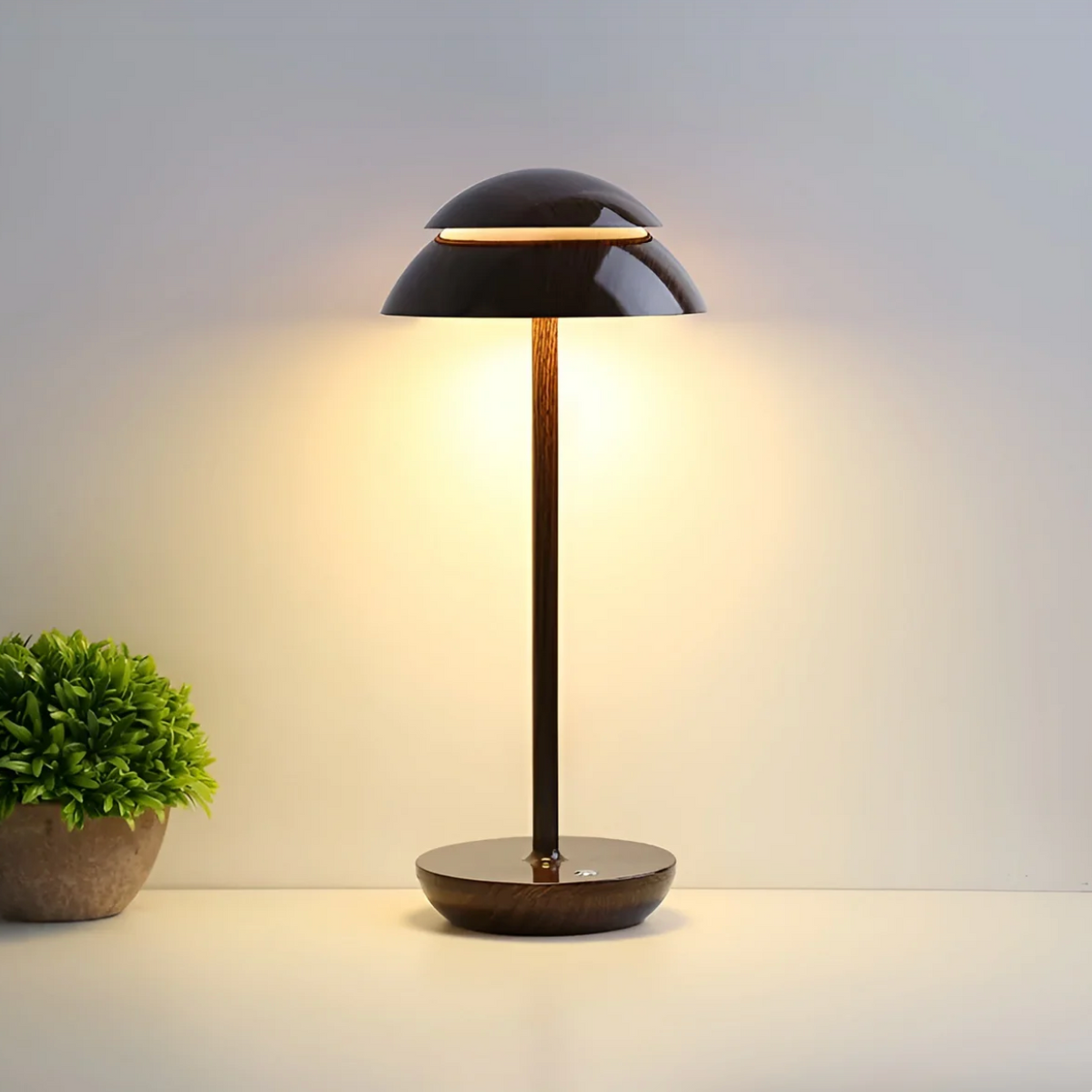 Lampe de table sans fil design champignon dimmable par toucher