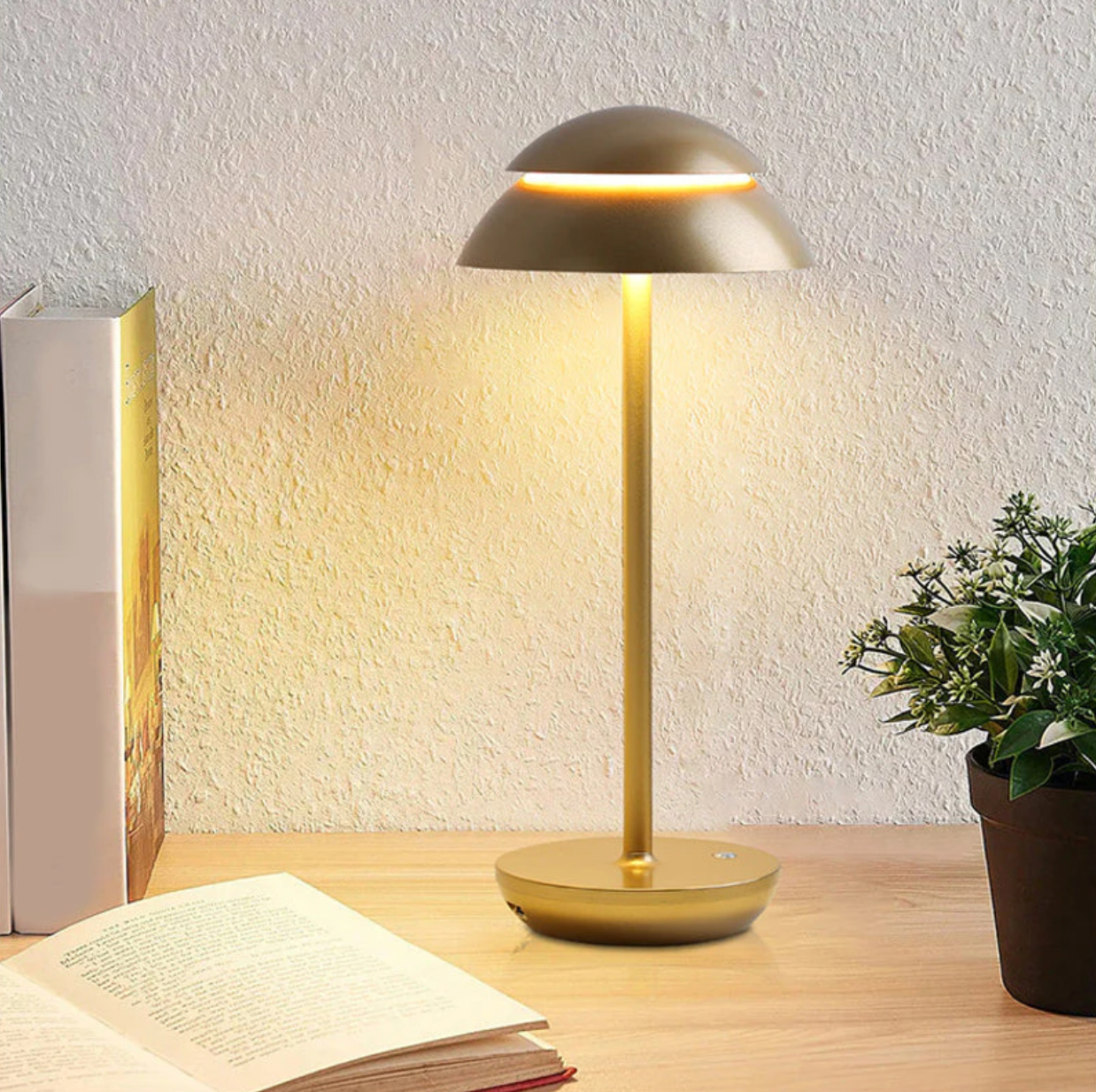 Lampe de table sans fil design champignon dimmable par toucher